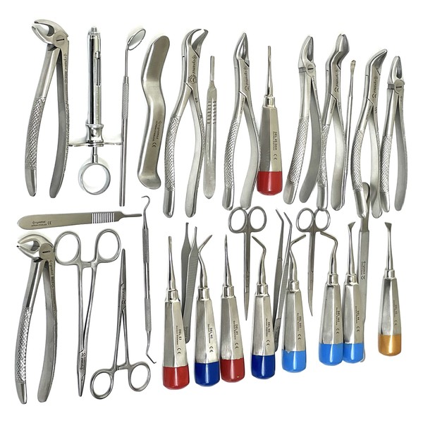 ARTLAB-Premium German Dental Extraction Extracting Forceps,Extracting Elevators Dental,Needle Holder,Scissors,Syringes,Dental Instruments