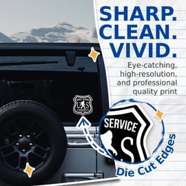 (2 Pack) Bigfoot Forest Service Sasquatch Department Stickers - Big Foot Neanderthal Sticker - 5 Inches On Longest Side - Premium Vinyl - for Cars, Trucks, Skateboards - Made in USA - BMCS0467