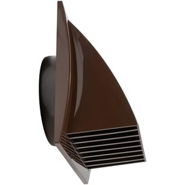 5'' Inch Exhaust Hood Vent with Rain Cover, Brown, Indoor and Outdoor Air Vent Cover, HVAC Exhaust Vent Duct Cover, 7.5'' x 7.5'' Inch Exhaust Cap (5'' Inch, Brown)