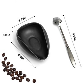 Juego de posacucharas de cerámica con cuchara negra, mini soporte para cucharillas de café y té, soporte para agitador de espresso, accesorios decorativos para estación de café y encimera de c