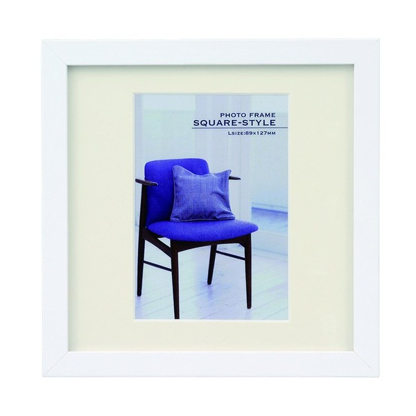 Nakabayashi Wooden Square Photo Frame, whites