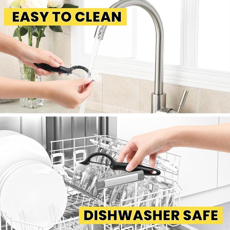 Vegetable and Fruit Peeler Set, Stainless Steel Y-Shaped Design, 2-Pack,