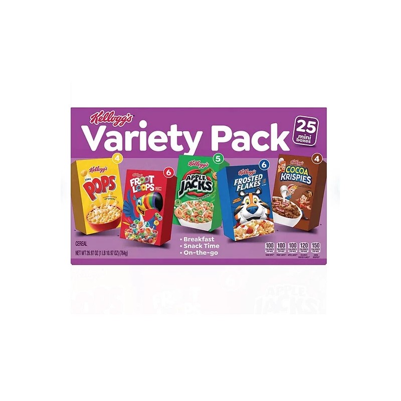 Kellogg's (2 Pack) Kellogg's Assorted Cereal (26.97 oz., 25 pk.)