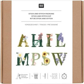 Stick & Stitch Flower Alphabet Pack, Multi-Colour