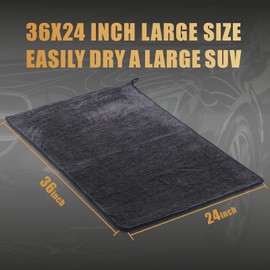 WEST HORSE 2-Pack Microfiber Car Drying Towel – Extra Large 24” x 36”, Streak-Free, Scratch-Free, and Ultra-Absorbent for Effortless Car Detailing