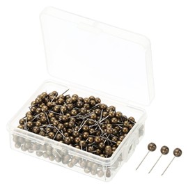 PATIKIL Push Pins, 500 Pack Round Head Map Tacks Thumb Steel Point for World Maps Cork Boards, Bronze Tone