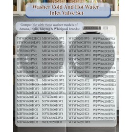 eosorssa 1/2 in NPT Threaded Cold & Hot Water Inlet Valve Set Fit for Whirlpool Washing Machine, Replaces W11486360, W11486361, W11688994, W11688995