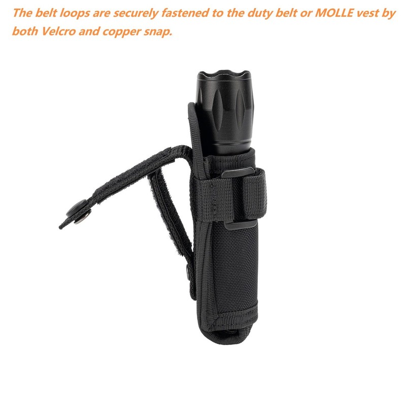 TACNEX Open Top Flashlight Holder Nylon Pouch Duty Belt MOLLE