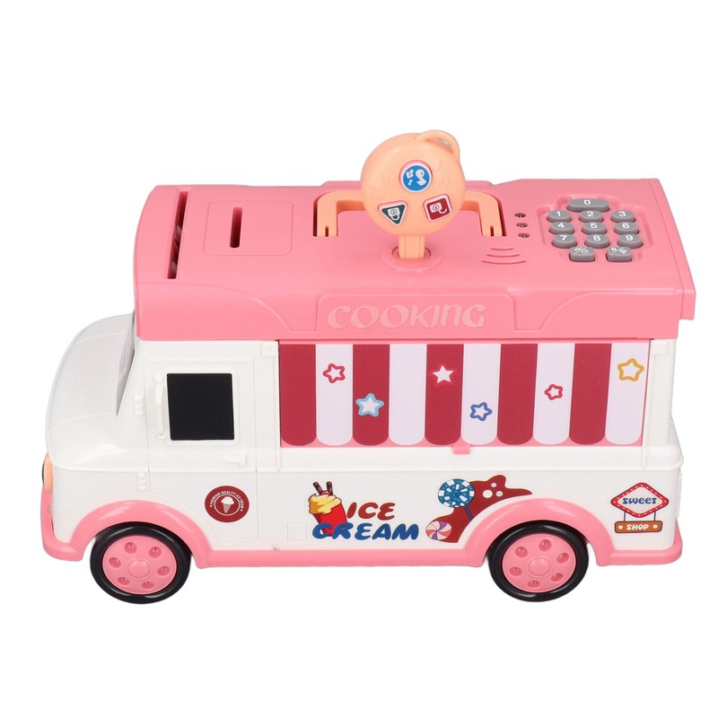 Kids Money Bank Bus Shaped Password Remote Control Unlock Music