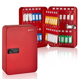 Adiroffice Combination Lock Keys Cabinet Security Storage Box Organizer Holder Locked Key Box Wall Mount Steel 48 Slots