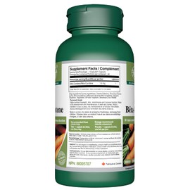 Beta Carotene 1.5 mg (5000 IU) Vitamin A 3 X 90 Capsules Vision & Eye Supplement Health Brain Health bêta-Carotène Skin Beauty Immune System Antioxiant 1,5 mg (5000 UI) Vitamine A Santé Visuelle et Oculaire Beauté de la Peau Système immunitaire Antioxyda