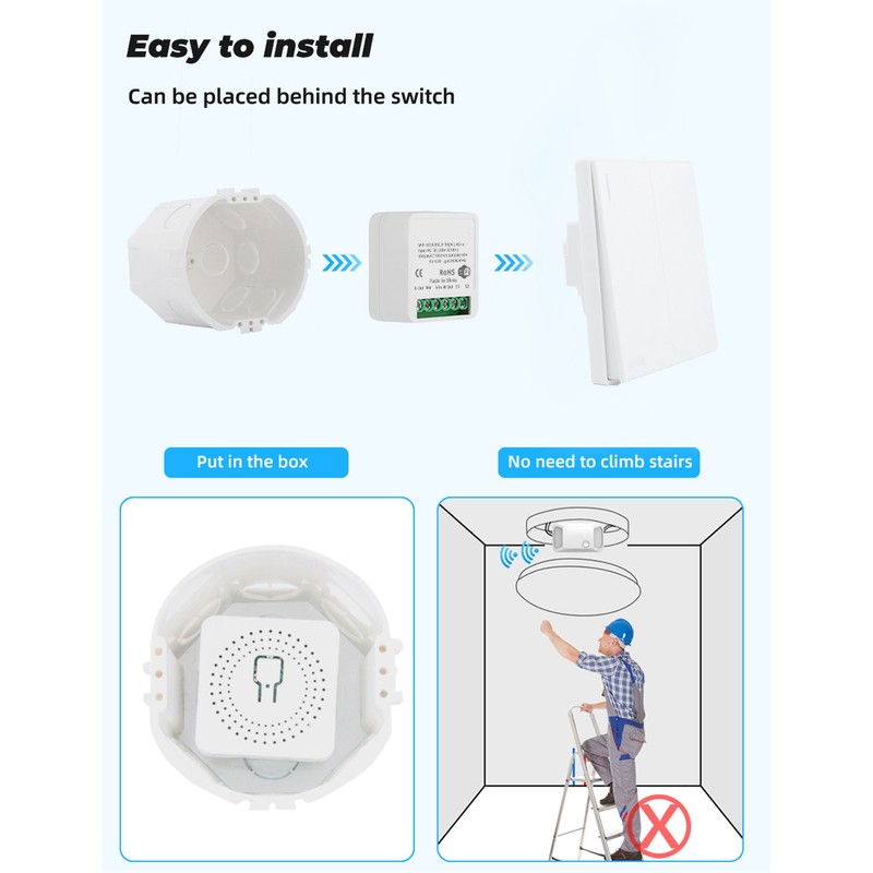 Mini ON/Off Controller Switch Smart WiFi Light Opener White APP