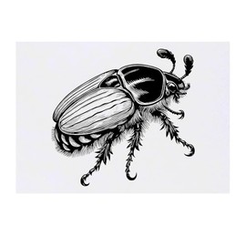 'Cockchafer Beetle' Temporary Tattoo - Water Resistant, Skin-Safe, Non-Toxic Transfer (TO00085185)