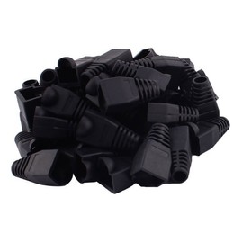 Soft Plastic Ethernet RJ45 Cable Connector Boots Cover Strain Relief Boots CAT5 CAT5E CAT6 CAT6E 100PCS by Copapa (Black)
