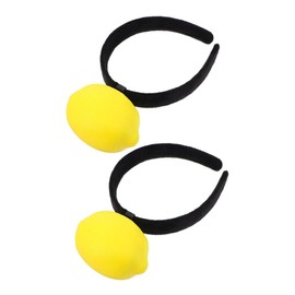 Outanaya 2pcs Plush Lemon Headband Novelty Fruit Hair Accessory for Parties Birthdays Weddings Soft Comfortable Fit Unique Stand out Any Event