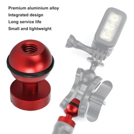 Akozon Underwater Ball Arm Adapter Diving Torch Ball Head Anodizing Hard Coating of Aluminium Alloys Small, Lightweight, Durable Diving Torch Ball Head (Red)