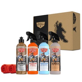 Jay Leno's Garage Gabriel Iglesias “Fluffy Edition” 7-Piece Complete Car Wash & Detailing Kit; Premium Microfiber Towels, Tire Shine, Interior Cleaner & Car Wax Ultimate Auto Care Gift Set