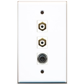 RiteAV - 2 Port RCA White and 1 Port 3.5mm Wall Plate