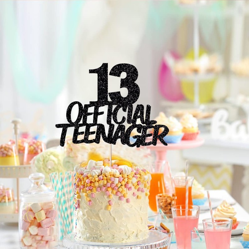 13 decoraciones oficiales para tartas de 13 cumpleaños para adolescentes,