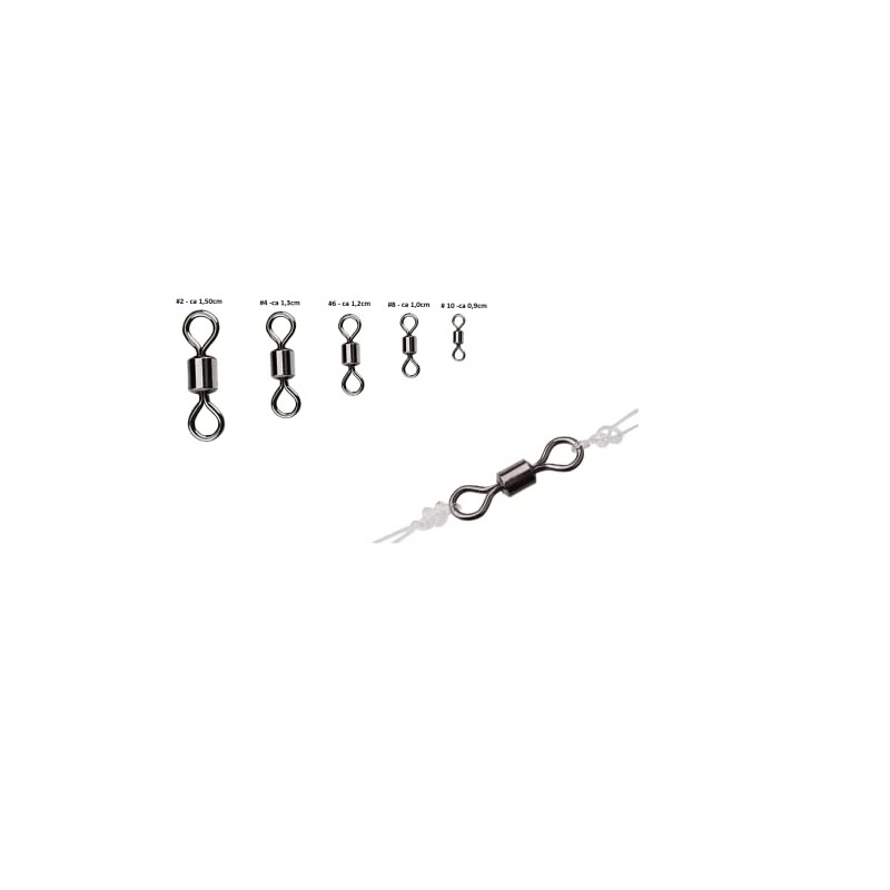 250pcs/Box Fishing Barrel Swivels Solid Rings Heavy Duty Fishing Hook