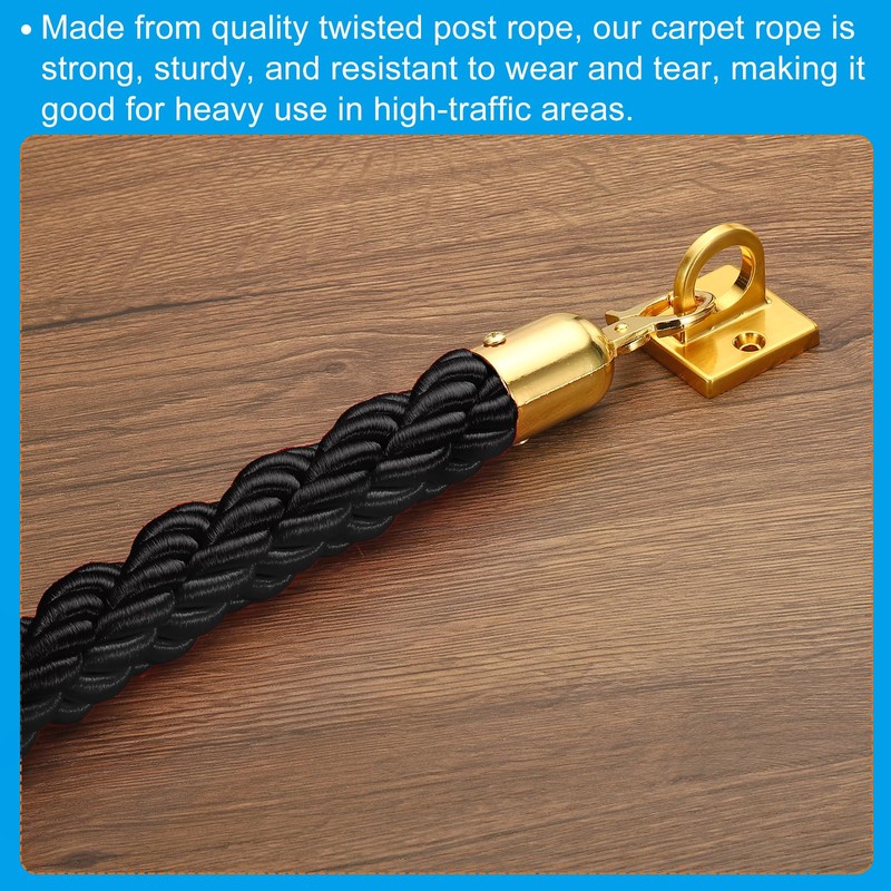 PATIKIL Stanchion Rope, 1.2m/3.9Ft Barrier Rope Twisted Post Ropes with