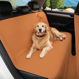 Nomovia Dog Car Seat Cover for Back Seat – Waterproof, Scratch-Resistant & Easy to Clean Pet Bench Protector for Cars, SUVs, and Trucks (Brown)