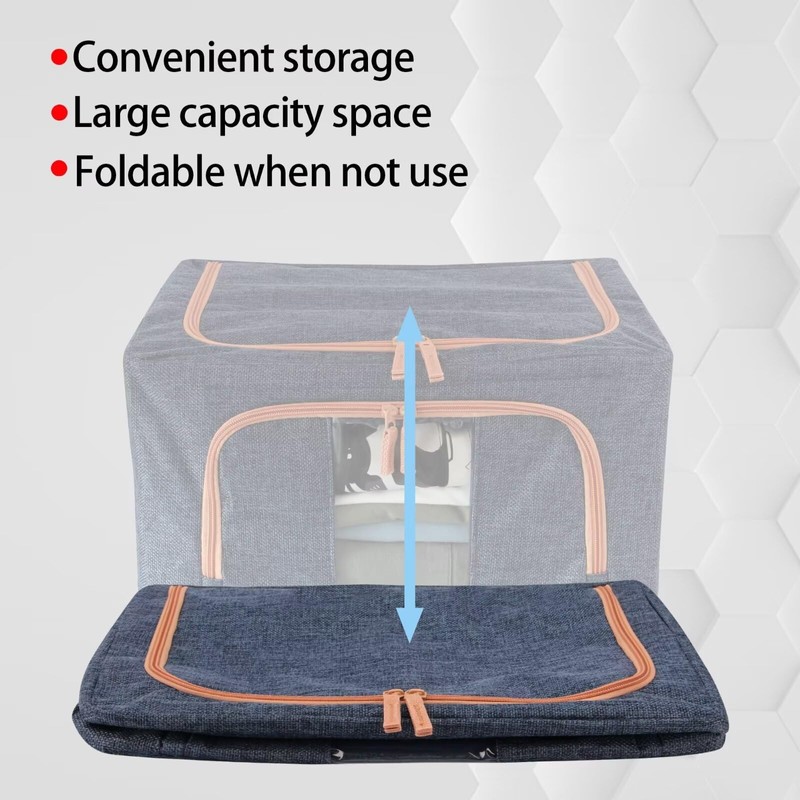 Tasmegol 3 Pack 22L Stackable Clear Window Clothes Storage Bins