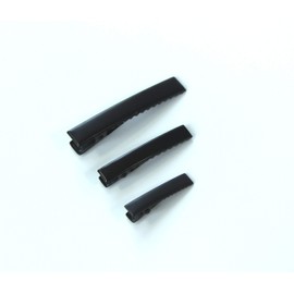 ALL in ONE DIY Hair Clip Kit: Black Assorted Size Flat Single Prong Metal Alligator Clip 35mm 46mm 60mm (30pcs)