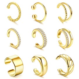 Morfetto Gold Ear Cuffs for Women Non Piercing Earring Cuff Ear Clips Earrings Women's Ear Cuffs & Wraps Chunky Ear Cuff