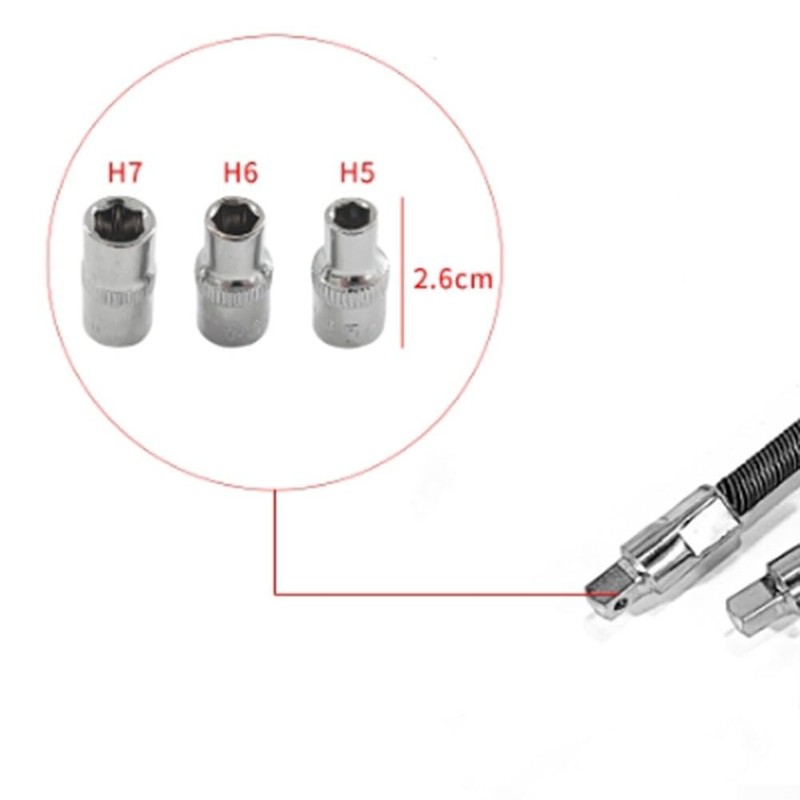 Flexible Socket Adapter Handle For 1/4 Inch Square Socket Wrench,