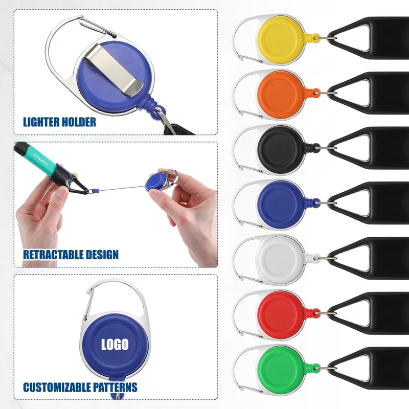 Timgle 28 Pcs Retractable Lighter Holder Keychain, Lighter Keychains with
