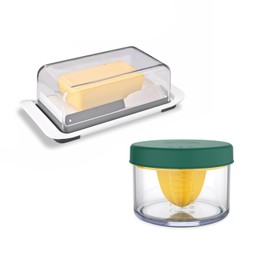 KITCHENDAO Airtight Butter Dish with Knife and 2 in 1 Lemon Orange Citrus Juicer