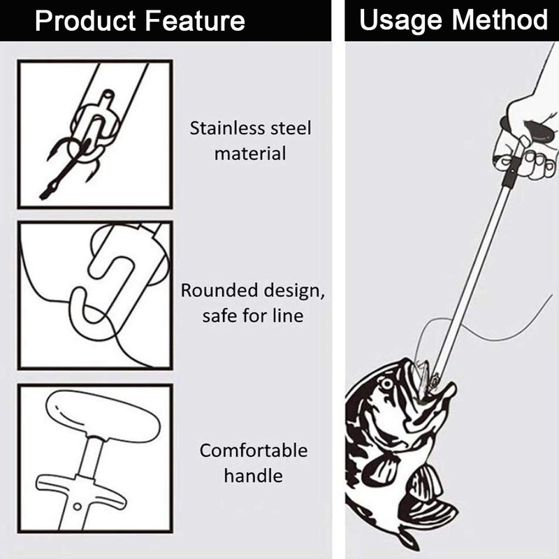 Portable Fishing Hook Remover Tools T-Shape Aluminum Extractor Squeeze-Out Fish