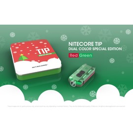 Nitecore Tip Winter Edition Rechargeable Keychain Light -360 Lumens - Holiday Gift Set - Red-Green