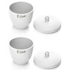 QWORK Lab Porcelain Crucible with Lid, 2 Pack, 50ml Capacity,
