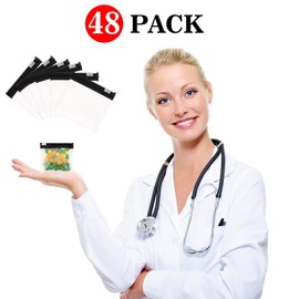 Pill bag, zip bag, small plastic bags, 48 pieces bags with zip, bags, medication bag, empty, travel pill organiser, pill organiser, travel, black ziplock bag