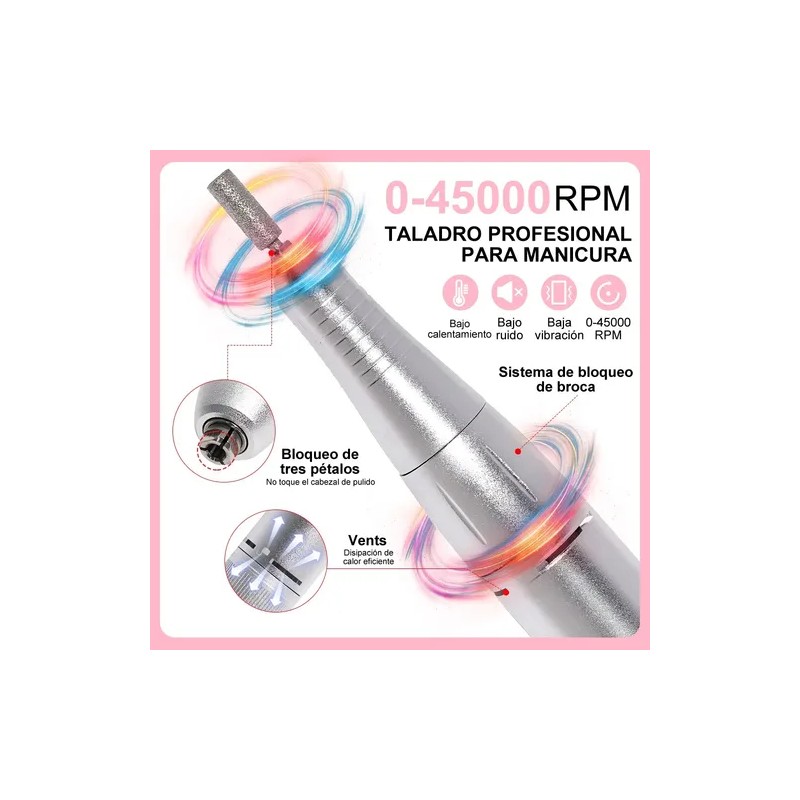 Máquina Perforadora De Uñas Eléctrica Portátil De 45000 Rpm Color