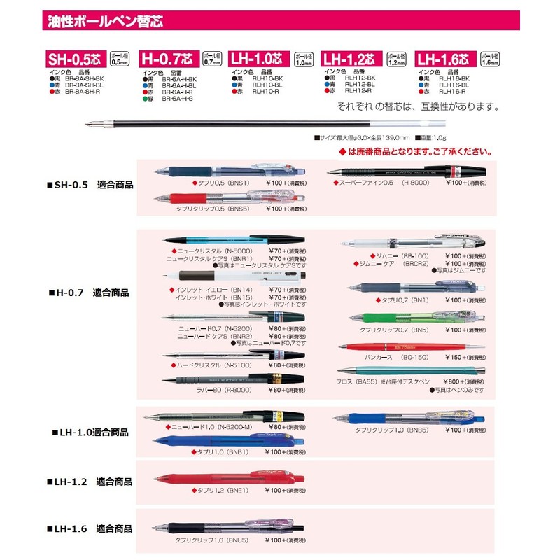 ゼブラ 油性ボールペン替芯 タプリ SH-0.5芯 黒 10本 B-BR-8A-SH-BK