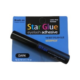 Star Glue Super Strong Eyelash Glue Adhesive Dark Promotes Appearance of Longer, Thicker Eyelashes (Brush-on)