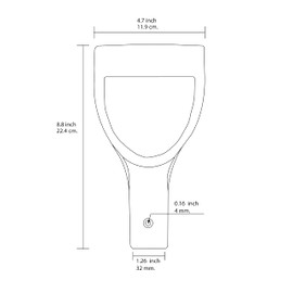 Forest Hill Made in USA D Grip Replacement Handle - 1 Screw Hole, 1.26-inch / 32mm Inner Diameter Mount, Comfortable Wide Grip, Heavy Duty No-Break Polypropylene Co-Polymer (Tan)