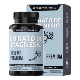 Citrato De Magnesio 2100mg - 100% Puro - 60 Cápsulas Sin Sabor