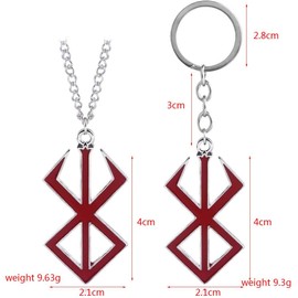 Berserk symbol necklace The mad warrior of Norse Viking mythology keyring Pendant fashion Jewelry (necklace)