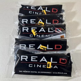 Real D 3D Cinema Glasses LOT of 5 - Adult and Child Black New in Package