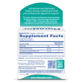 Florastor Select Pro+Pre Daily Probiotic and Prebiotic Supplement for Women and Men, Boosts Good Bacteria, Saccharomyces Boulardii CNCM I-745 (30 Capsules) (Pack of 1)
