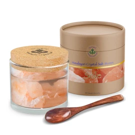 Original Himalayan Crystal Salt® Sole Jar + Stones | A Natural Electrolyte Solution to Support Hydration, pH Balance and Healthy Metabolism* (Glass Jar + Spoon + Stones)