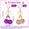 Neptniopllab Diamond Purple Cherry Charm,Cute Cherry Keychain for Women Gift