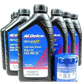 AC Delco DexosD 0w-20 Engine Oil and Oil Filter Change Kit For 3.0L Duramax Diesel LM2