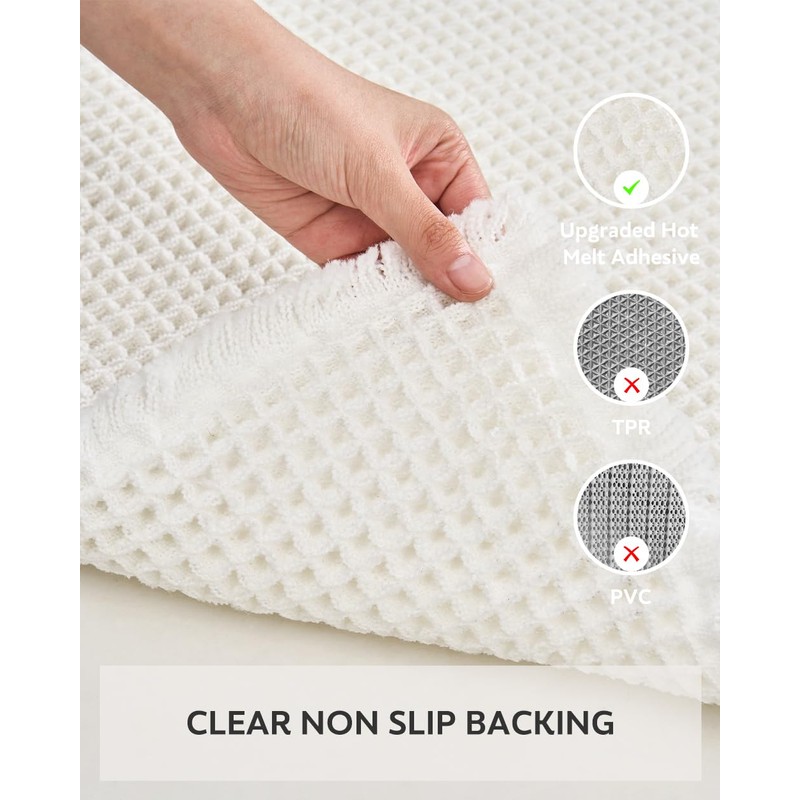 Waffle Bath Mat, Super Absorbent Non Slip Bath Mat Ultra