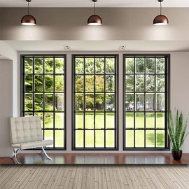 CSFOTO 8x6ft Window Backdrops for Photography Video Backdrops Background Home Office Background Meeting Office Zoom Background Office Backdrop for Video Conference Living Room Backdrop