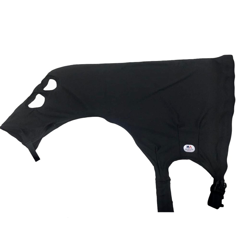 Majestic Ally Horse Stretch Lycra Zip Up Hood Black Small